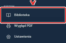 Pozycja Biblioteka w menu po lewej stronie aplikacji ProtoSmart