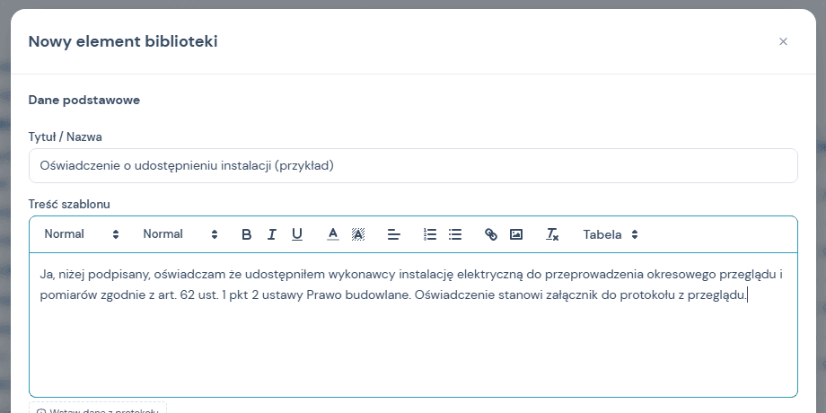 Zrzut ekranu aplikacji ProtoSmart